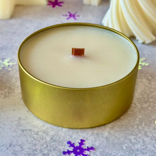 Merry & Bright - Wooden Wick Golden Tin