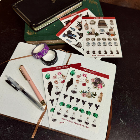 Witchcore Planner Sticker Sheets