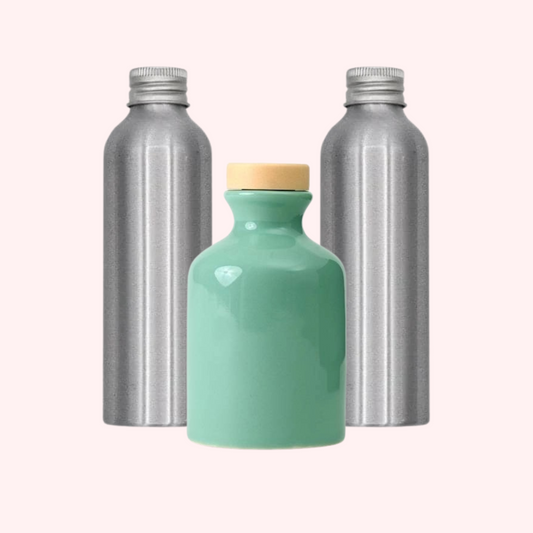 Bubbles and Brunch - Green Ceramic Reed Diffuser Gift Set