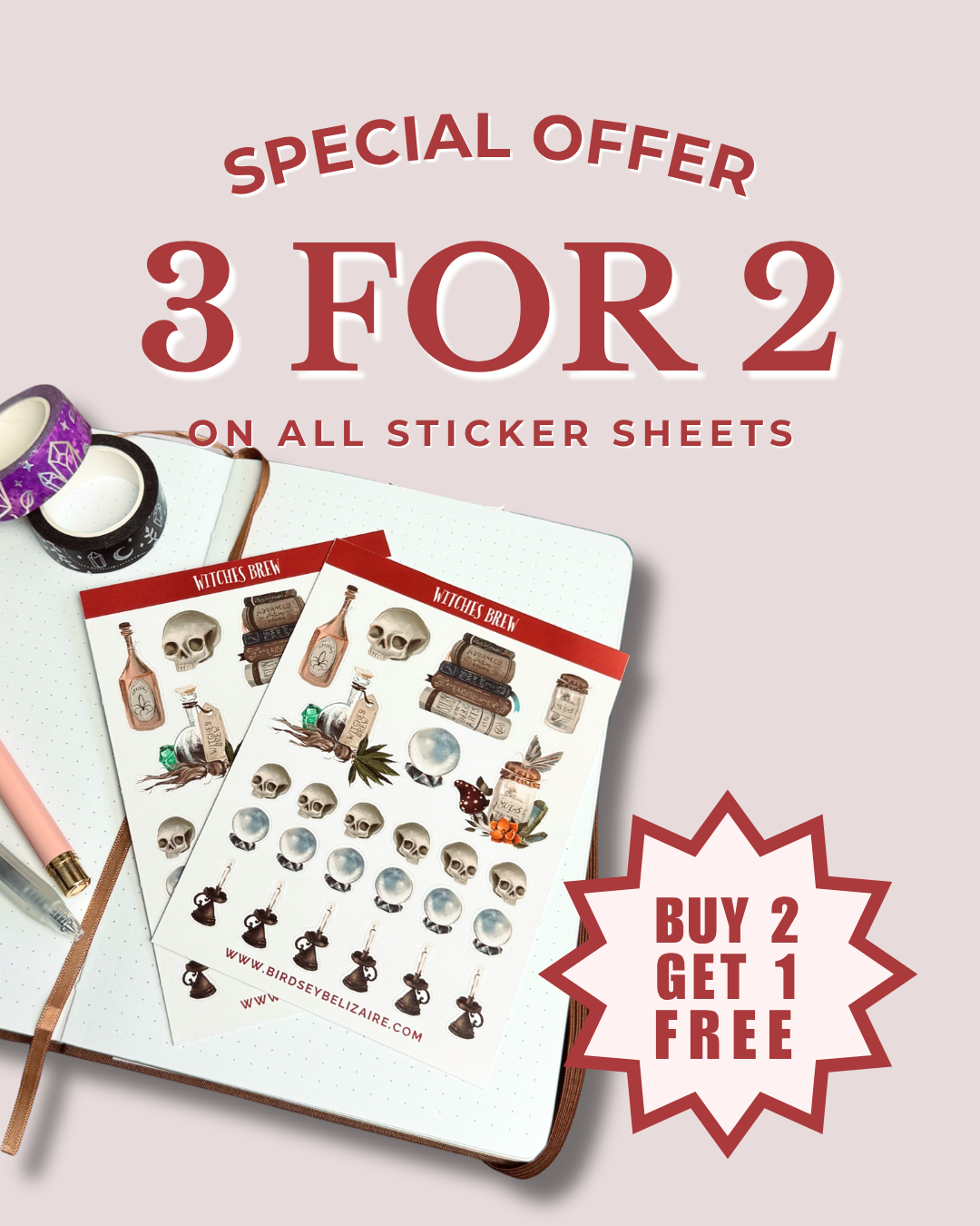 Witchcore Planner Sticker Sheets