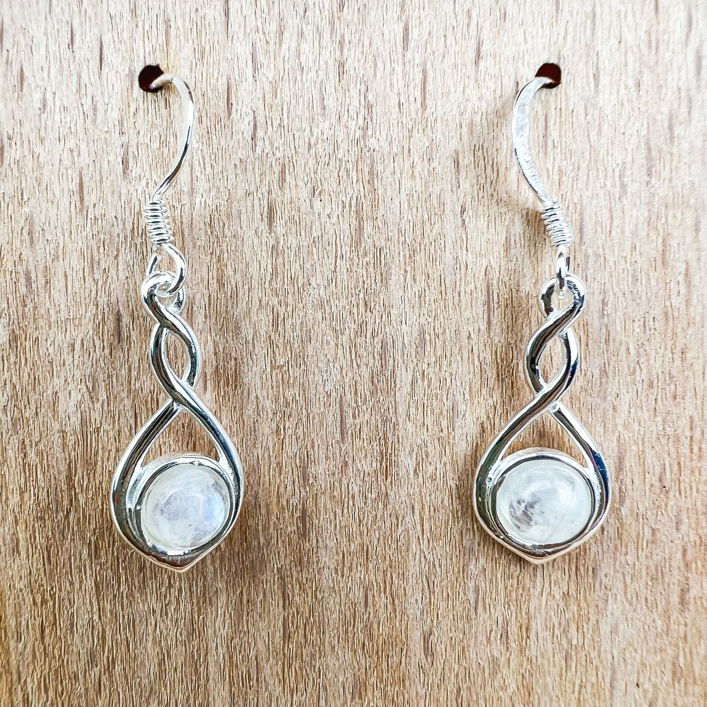 Drop Celtic Knot Moonstone Earrings