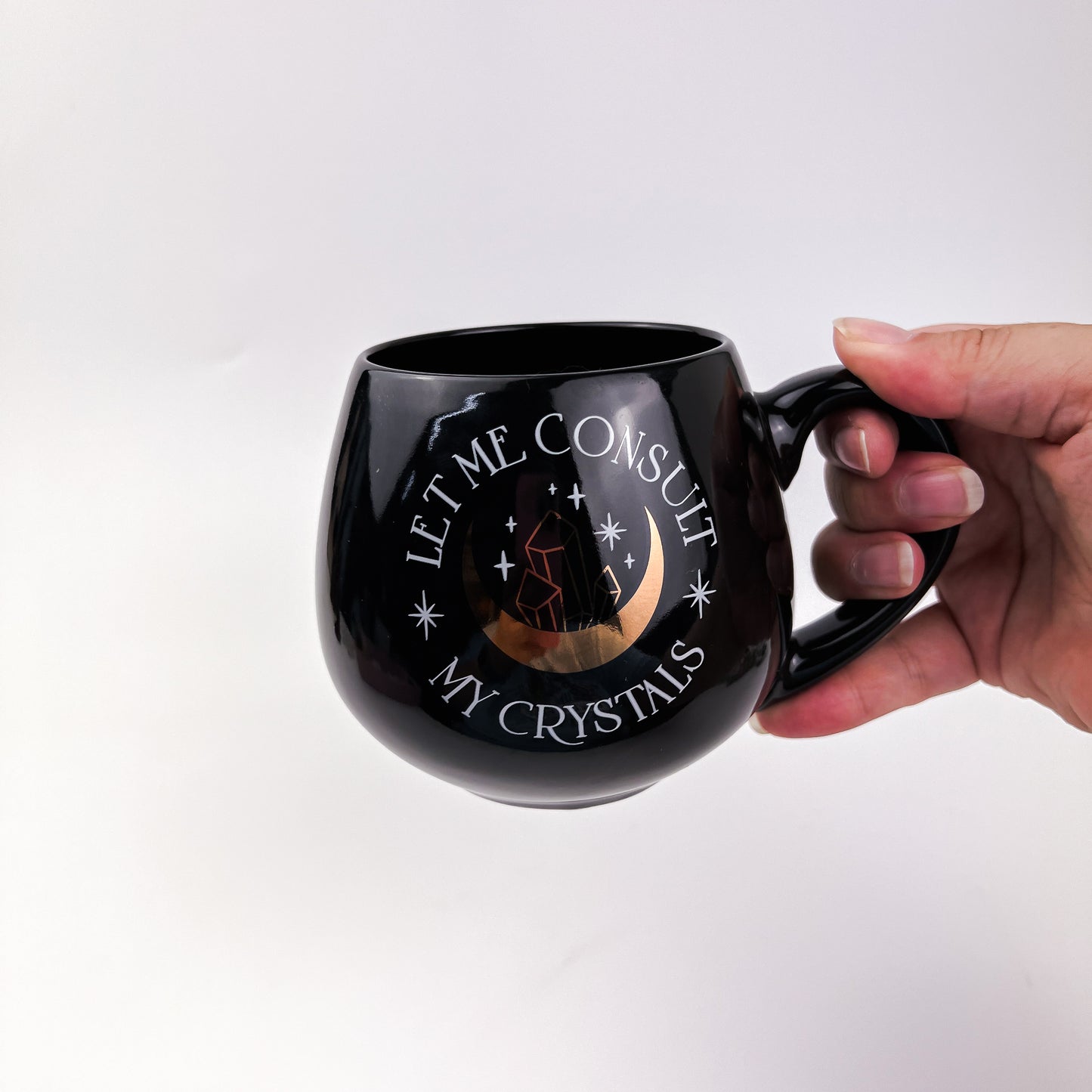 Gold Foiled Black Crescent Moon Mug