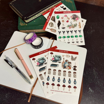 Witchcore Planner Sticker Sheets