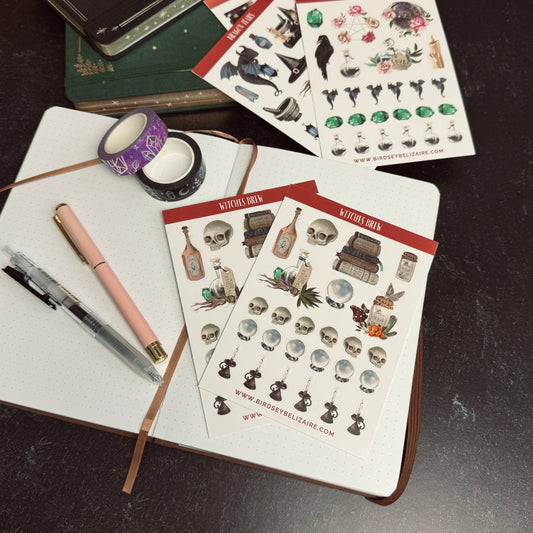 Witchcore Planner Sticker Sheets